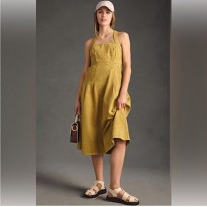 Anthropologie Pilcro Cross-Back Apron Pleated Dress